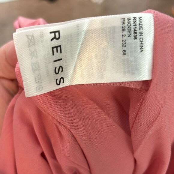 REISS imogen sleeveless ruched midi dress pink 4 event occasion party - Picture 9 of 10